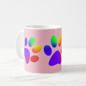Rainbow-farbene Tierpaws Kaffeetasse (Vorderseite Links)