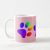 Rainbow-farbene Tierpaws Kaffeetasse (Links)