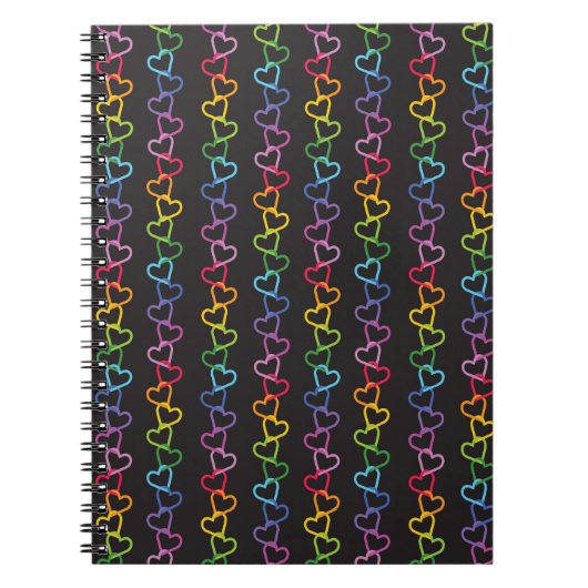 Rainbow-farbene verlinkte Liebe Notizblock (Vorderseite)