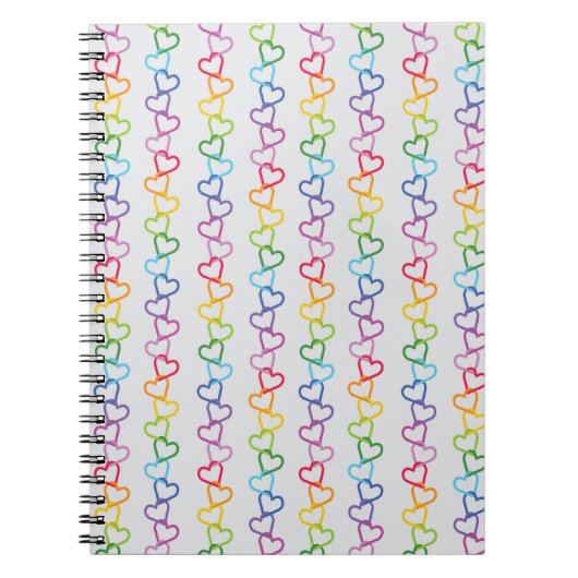 Rainbow-farbene verlinkte Liebe Notizblock (Vorderseite)