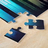 Rainbow-farbener Nebel im Schwarzwald der Silhouet Puzzle (Seite)