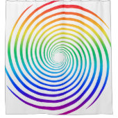 Rainbow-farbener spiralweißer Hintergrund Duschvorhang (Vorderseite)