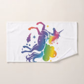 Rainbow-farbenes Einhorn-Design Badhandtuch Set (Handtuch)