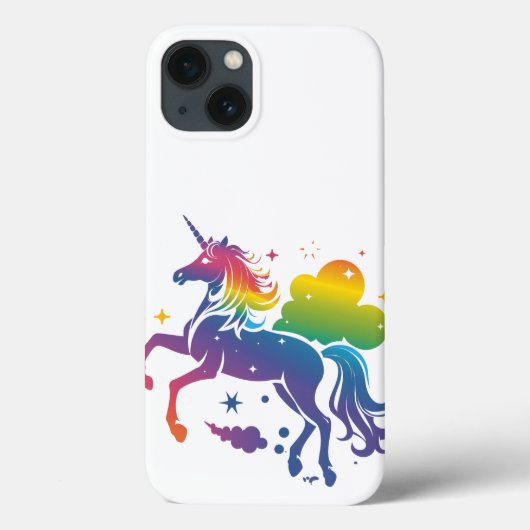 Rainbow-farbenes Einhorn-Design Case-Mate iPhone Hülle (Rückseite)