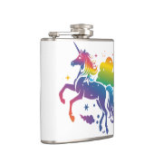 Rainbow-farbenes Einhorn-Design Flachmann (Rechts)