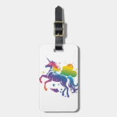 Rainbow-farbenes Einhorn-Design Gepäckanhänger (Vorderseite vertikal)