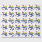Rainbow-farbenes Einhorn-Design Geschenkpapier (Flach)
