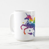 Rainbow-farbenes Einhorn-Design Kaffeetasse (Vorderseite Links)