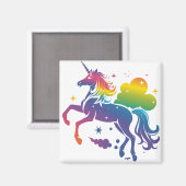 Rainbow-farbenes Einhorn-Design Magnet (Vorderseite/Rückseite)
