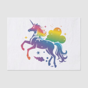 Rainbow-farbenes Einhorn-Design Seidenpapier