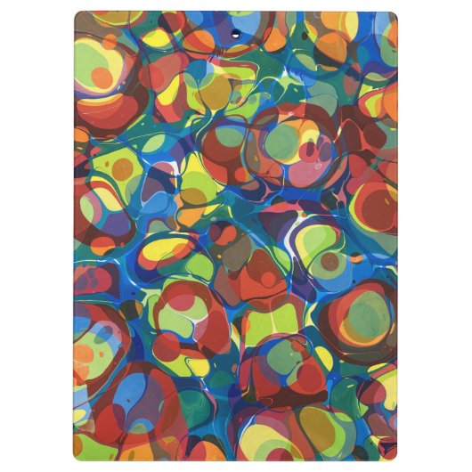 Rainbow-farbenes modernes Marmormuster aus Party Klemmbrett (Rückseite)