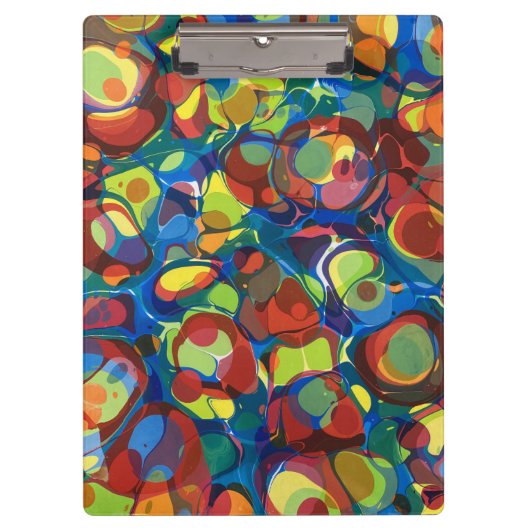 Rainbow-farbenes modernes Marmormuster aus Party Klemmbrett (Vorderseite)