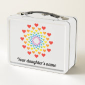 Rainbow-Farbherzen Metall Brotdose (Rückseite)