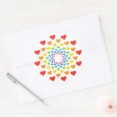 Rainbow-Farbherzen Runder Aufkleber (Umschlag)