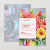 Rainbow-farbige Blume Details Umschließungskarten RSVP Karte (Vorne/Hinten)