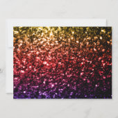 Rainbow farbige Glitzern Sweet 16 elegante Drehbuc Einladung (Rückseite)