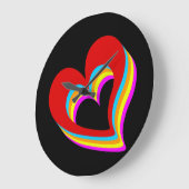 RAINBOW FARBIGE HERZEN GROßE WANDUHR (Winkel)