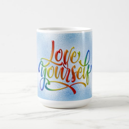 Rainbow Farbige Liebe Sie selbst Gay Pride Kaffeetasse (Mittel)