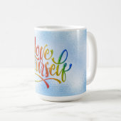 Rainbow Farbige Liebe Sie selbst Gay Pride Kaffeetasse (VorderseiteRechts)