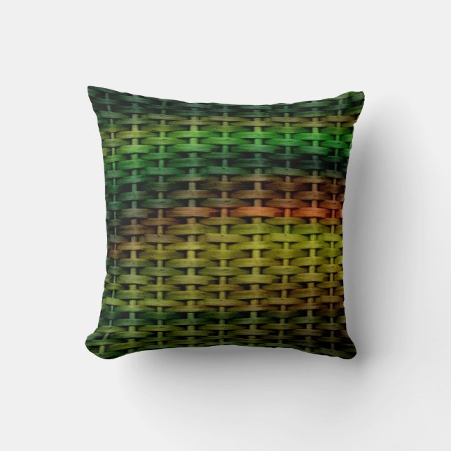 Rainbow-farbiges Korbbild Kissen (Vorderseite)
