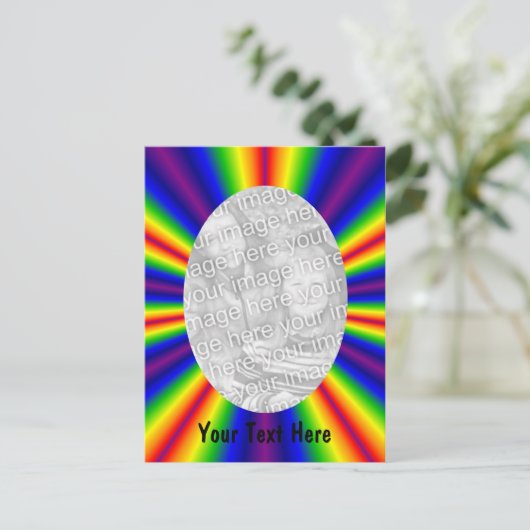 Rainbow-farbiges Rays-Foto Postkarte (Stehend Vorderseite)
