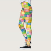 Rainbow-Farbkasten-Ziegelmuster Leggings (Links)