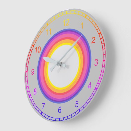 Rainbow-Farbkreise Große Wanduhr (Winkel)