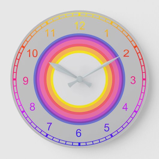 Rainbow-Farbkreise Große Wanduhr (Vorderseite)