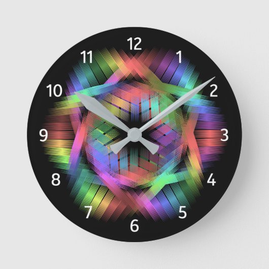 Rainbow-Farblicht Runde Wanduhr (Vorderseite)