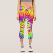 Rainbow-Farmenmuster Capri Leggings (Vorderseite)