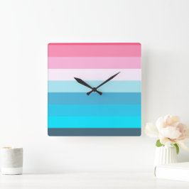 Rainbow Fashion Quadratische Wanduhr