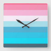 Rainbow Fashion Quadratische Wanduhr (Vorderseite)