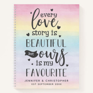 Rainbow Favorite Liebe Story Couple's Scrapbook Notizblock