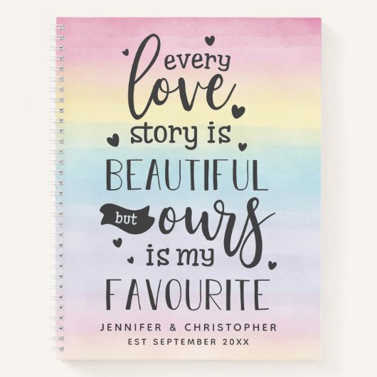 Rainbow Favorite Liebe Story Couple's Scrapbook Notizblock (Vorderseite)