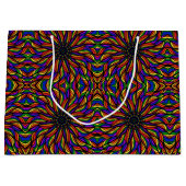 Rainbow Feather Mandala Große Geschenktüte (Vorderseite)