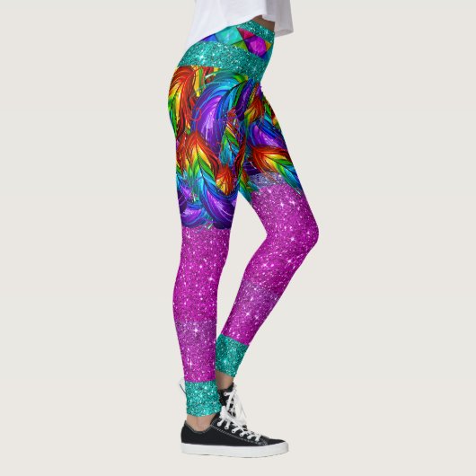 Rainbow Feathers 2 Pop Fashion Leggings (Rechts)