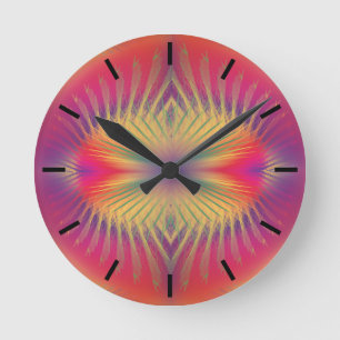Rainbow Feathers Acrylwand-Uhr Runde Wanduhr