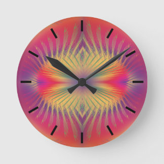 Rainbow Feathers Acrylwand-Uhr Runde Wanduhr