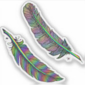 Rainbow Feathers Aufkleber (Vorderseite)