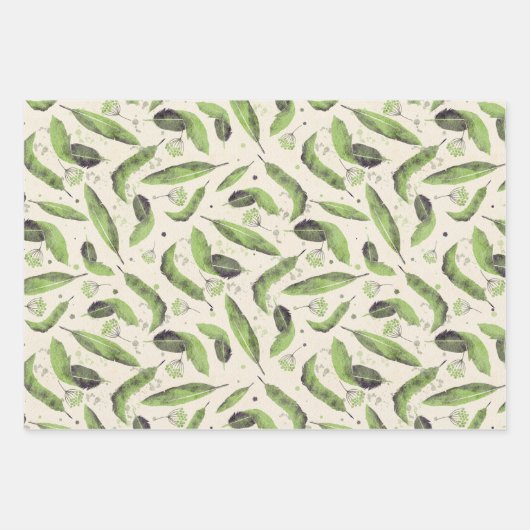 Rainbow Feathers Geschenkpapier Set (Vorderseite 3)