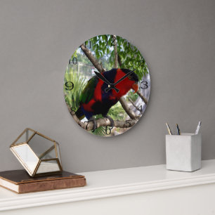 Rainbow Feathers: Hübsches australisches Lorikeet, Große Wanduhr