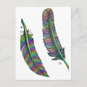 Rainbow Feathers Postkarte (Vorderseite)