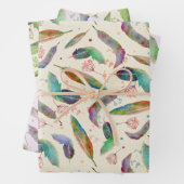 Rainbow Feathers Wrapping Paper Sheets Geschenkpapier Set (Beispiel)