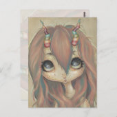 Rainbow Fee Girl Postcard Großaugen Postkarte (Vorne/Hinten)