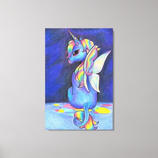 Rainbow Fee Unicorn Leinwanddruck (Vorderseite)