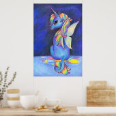 Rainbow Fee Unicorn Poster (Küche)
