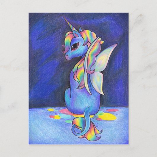 Rainbow Fee Unicorn Postkarte (Vorderseite)