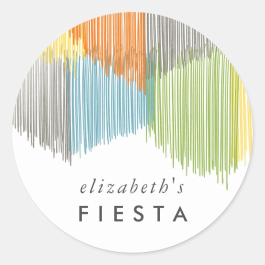 Rainbow Fiesta Fringe Runder Aufkleber (Vorderseite)