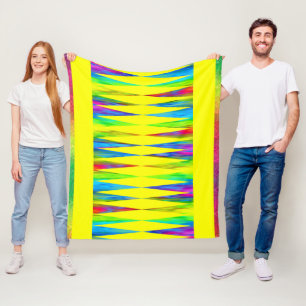 [Rainbow Fiesta] Harlequin Geometric Bright Yellow Fleecedecke