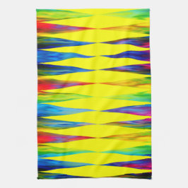 [Rainbow Fiesta] Harlequin Geometric Bright Yellow Handtuch